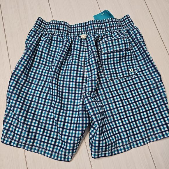 Windward Gingham Plaid Swim Trunks Shorts - Elastic Drawstring - Beach Large - Picture 3 of 5